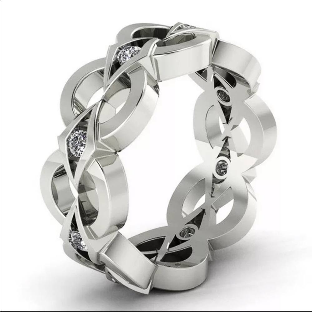 New Women’s 925 Silver Diamond Girls Ring - Picture 4 of 5
